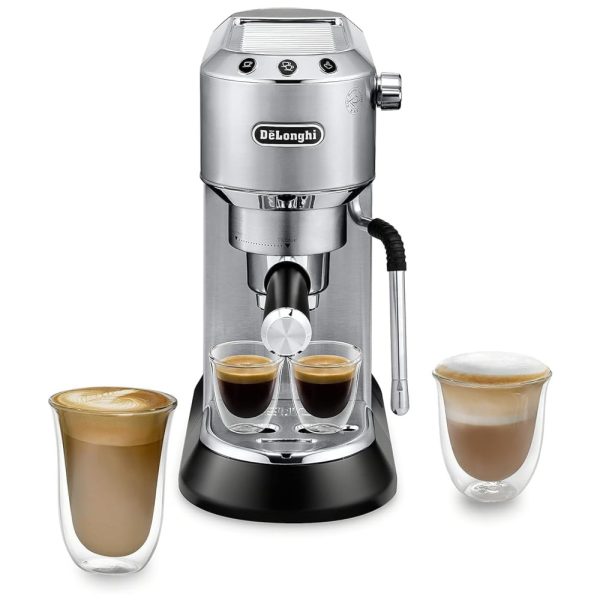 ectq4pd4blh90b_0 jpg - Máquina de Café Expresso, 1 Litro, em Metal, 110V 1300W, De Longhi Dedica Arte EC885M, Prata