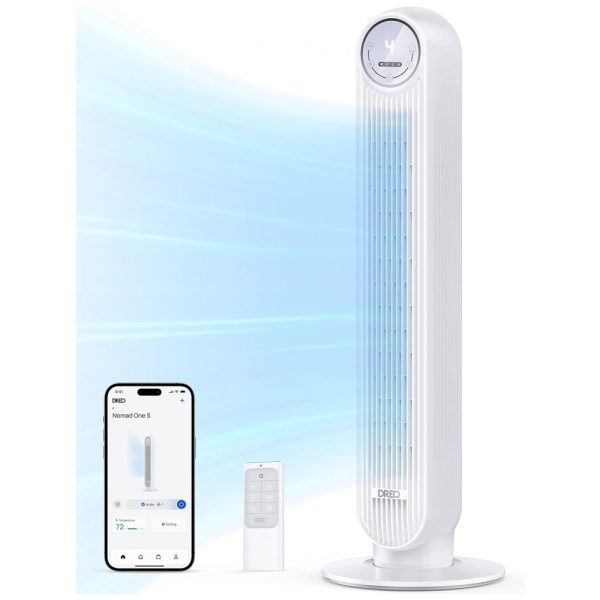 ectq4sc85ytb0b_0 jpg - Ventilador de Torre Oscilante e Silencioso com Controle Remoto, 4 Velocidades, 4 Modos e Controle de Voz, 110V 42W, Dreo, Branco