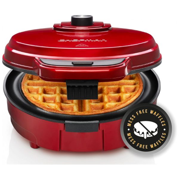 ectq4zlsqkp70b_0 jpg - Máquina de Waffle Anti Overflow, 4 Unidades, 110v, CHEFMAN , Vermelho