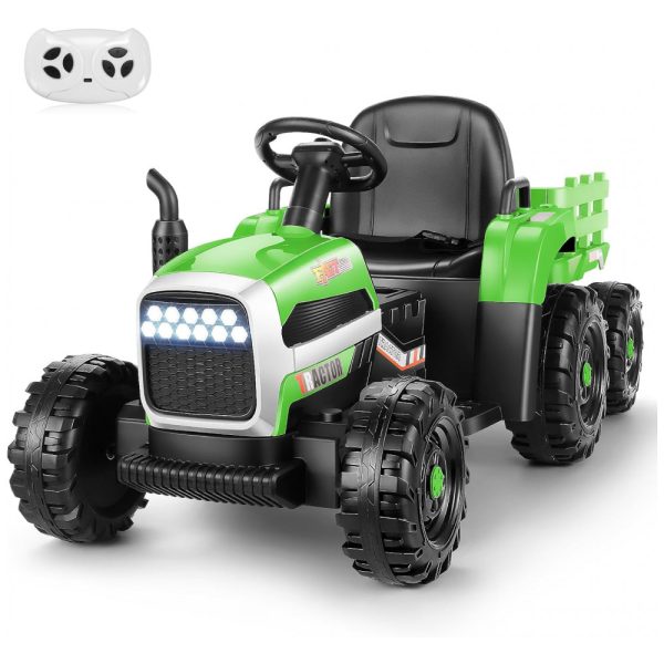 ectq5hstbvfc0b_0 jpg - Trator Elétrico Infantil com Controle Remoto, Reboque, Faróis de LED e 3 Marchas, 12V, Hikole, Verde