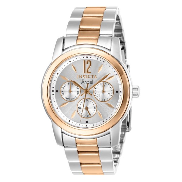 ectq63711_vni_0 jpg - Relógio Feminino de Quartzo Angel, Invicta 11736, Prata e Ouro Rosa