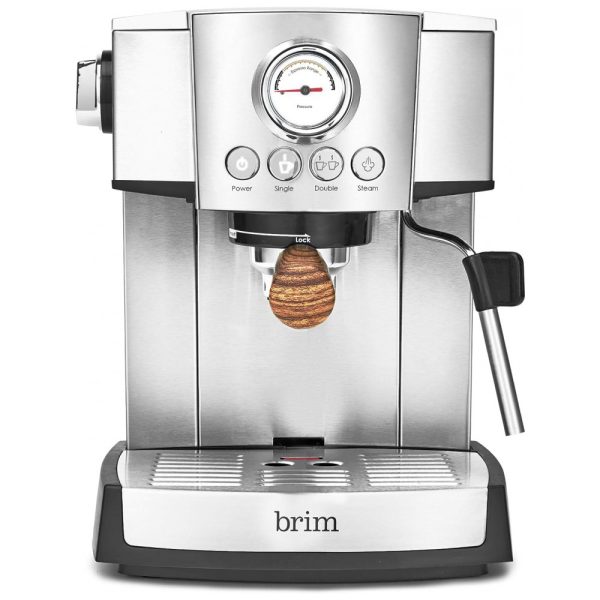 ectq6prj8ny70b_0 jpg - Máquina de Café Expresso 15 Bar em Aço Inoxidável com Bocal de Leite, 110V 1350W, Brim 50030, Prata