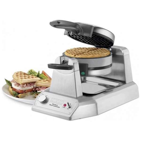 ectq6xdtqhb00b_0 jpg - Máquina de Waffle Profissional, Duplo Waffle, Aço Inoxidável, 110v, WARING WWD200, Prateado