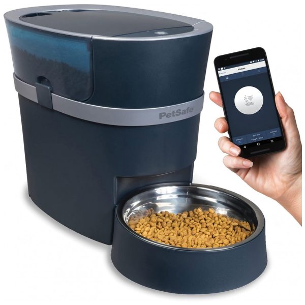 ectq713pyw370b_0 jpg - Comedouro Automático Inteligente Cães e Gatos Wi Fi, PETSAFE PFD00 15788, Azul