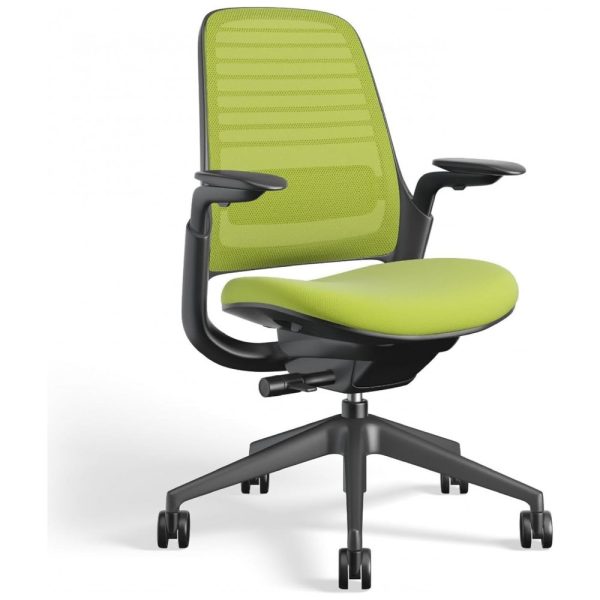 ectq71jgbh870b_0 jpg - Cadeira de Escritório Ergonômica Giratória com Encosto Médio, claro, STEELCASE 435A00 5T26 5S23 6205 4ARM LUM CC, Verde claro