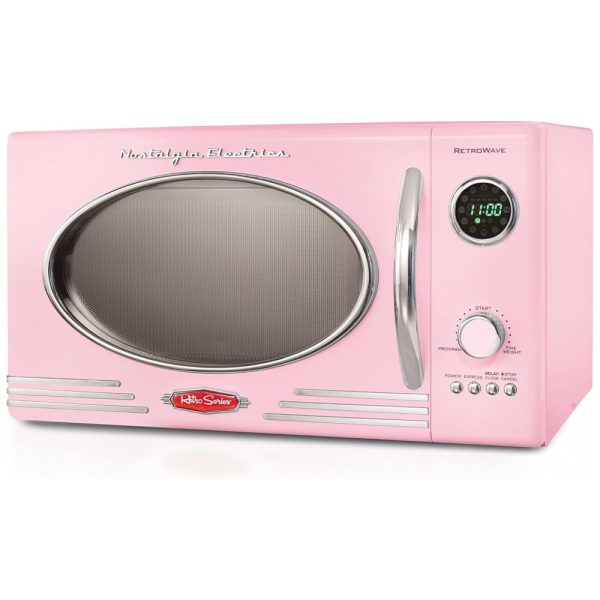 ectq8n7lsbs90b_0 jpg - Micro ondas de Bancada 25 Litros Multifuncional, 800W, 110v, NOSTALGIA Retro, Rosa