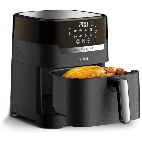 ectq91thl4k90b_0 jpg - Fritadeira Elétrica Air Fryer 4.2L, com Painel de Controle Digital, 110v, T FAL EY505852, Preto