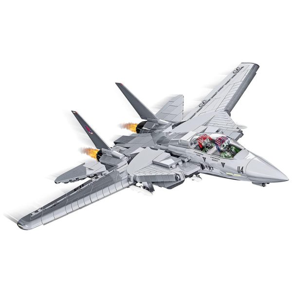 ectq94cltry80b_0 jpg - Kit de Construção Caça Top Gun F 14A Tomcat Fighter Plane com 754 Peças e Figuras de Maverick e Ganso, COBI, Prata