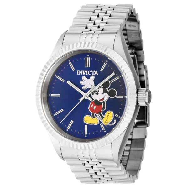 ectq96834_vni_0 jpg - Relógio Unissex Disney do Mickey Mouse, Invicta 43869, Prata e Azul Edição Limitada