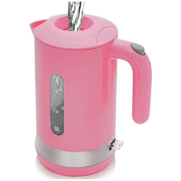 ectq9bjhzjz80b_0 jpg - Chaleira Elétrica de 1.8L com Desligamento Automático, 1500W, 110v, OVENTE KP413P, Rosa