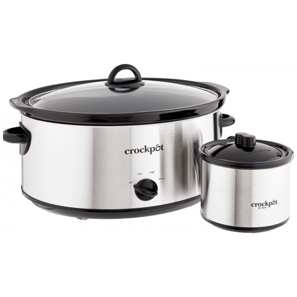 ectqabc0fd400b_0 jpg - Conjunto de Panela Elétrica de 7.5L e 473 mL, Aço Inoxidável, 370W, 110v, CROCK POT SCV803 SS, Prateado