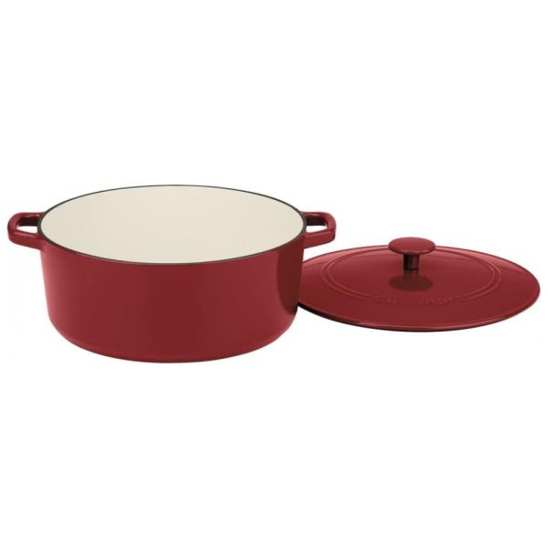 ectqcflrh7100b_0 jpg - Panela Caçarola Antiaderente 7 Litros em Aço Esmaltado, Cuisinart Chefs Classic, Vermelha