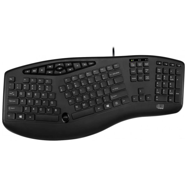 ectqcnppggk70b_0 jpg - AKB 160UB Teclado Ergonômico Dividido Sem Fio Recarregável Reduz a Tensão das Mãos, ADESSO AKB160UB, Preto