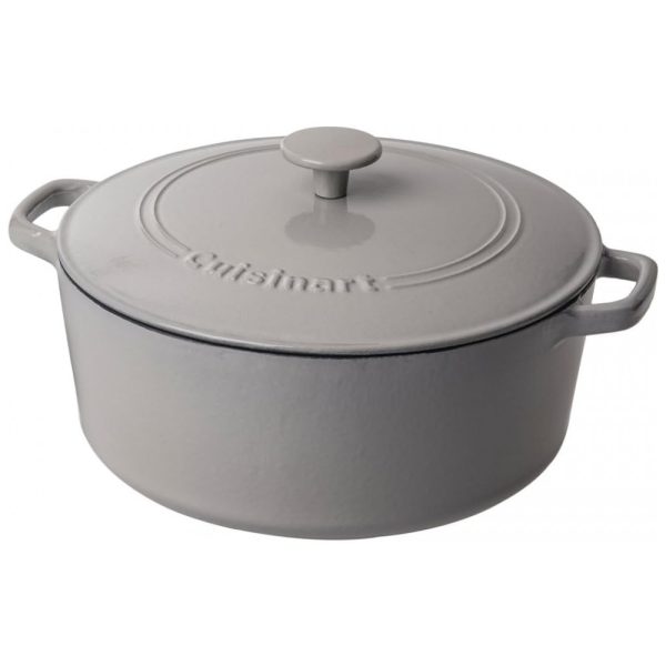 ectqctxc39l10b_0 jpg - Panela de Ferro Fundido 6 Litros Forno Holandês Esmaltado e Antiaderente, CUISINART CI670 30GRW, Cinza