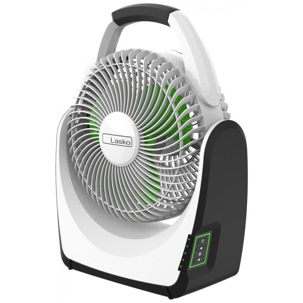 ectqcvnhmt180b_0 jpg - Ventilador Pessoal Portátil com Bateria de Íon de Lítio de 18V, Dura até 15 horas e 5 Velocidades, Lasko RB200, Branco