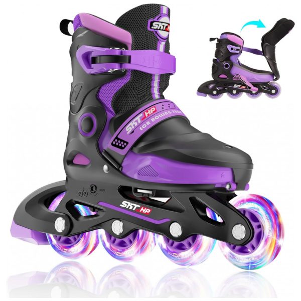 ectqd368vkxb0b_0 jpg - Patins Infantil Regulável com 4 Rodas Iluminadas, Tam BR 34 a 37, SKT HP, Roxo