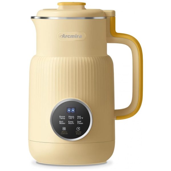 ectqdwjxq6gb0b_0 jpg - Máquina de Leite Vegetal Automática 600mL com Tela de LED e Acessórios, Arcmira, Amarela