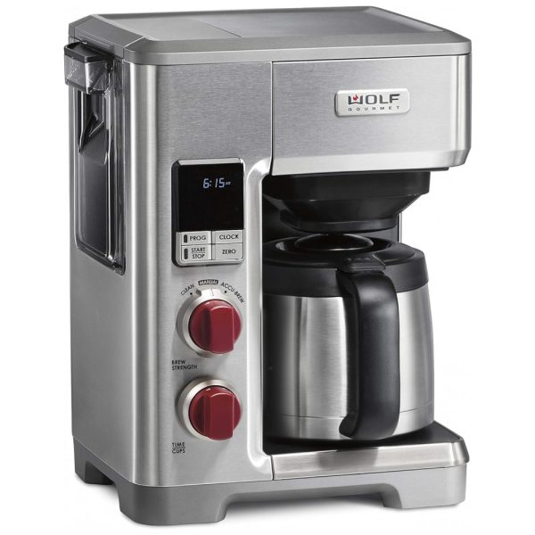 ectqdzjrmch70b_0 jpg - Cafeteira Elétrica Programável com Jarra de 2.4L e Visor LCD, Aço Inoxidável, 110v, WOLF GOURMET WGCM100S, Vermelho