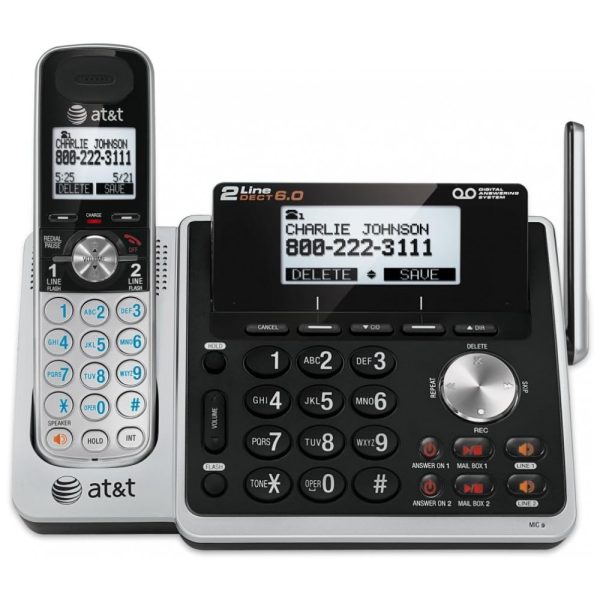 ectqebmd8p700b_0 jpg - Telefone sem Fio Expansível 2 Linhas com Identificador de Chamadas, 1 Ap, ATT TL88102, Preto