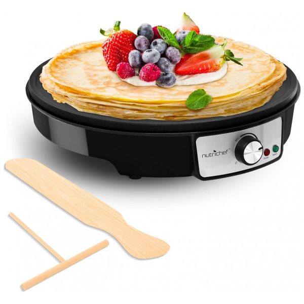 ectqex3ui9710b_0 jpg - Máquina de Crepe Elétrica antiaderente de Aço inoxidável, 1200W, 110v, NUTRICHEF PCRM12, Rosa