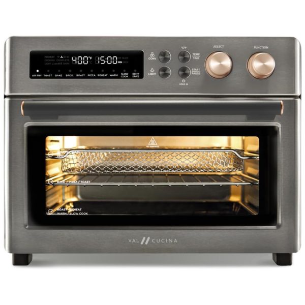 ectqf9ntdbdc0b_0-2 jpg - Forno Elétrico 10 em 1, 24,5L com Aquecimento Infravermelho e 10 Funções Predefinidas, 110V 1750W, VAL CUCINA, Preto Fosco