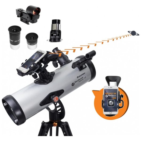 ectqg1cbqj380b_0 jpg - Telescópio Astronômico 40x100 com Aplicativo StarSense, Celestron StarSense Explorer LT 114AZ, Cinza