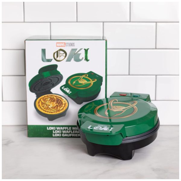 ectqg1ylxpz90b_0 jpg - Máquina de Waffle, Tema Marvel Loki com Revestimento Antiaderente, 110V 900W, Uncanny Brands, Verde