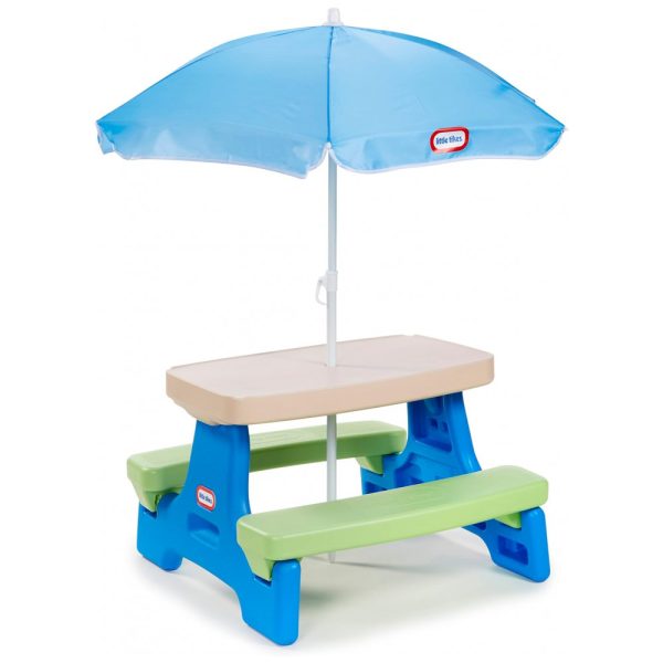 ectqg7bwd0b00b_0 jpg - Mesa de Piquenique com Guarda Chuva para até 6 Crianças, Little Tikes