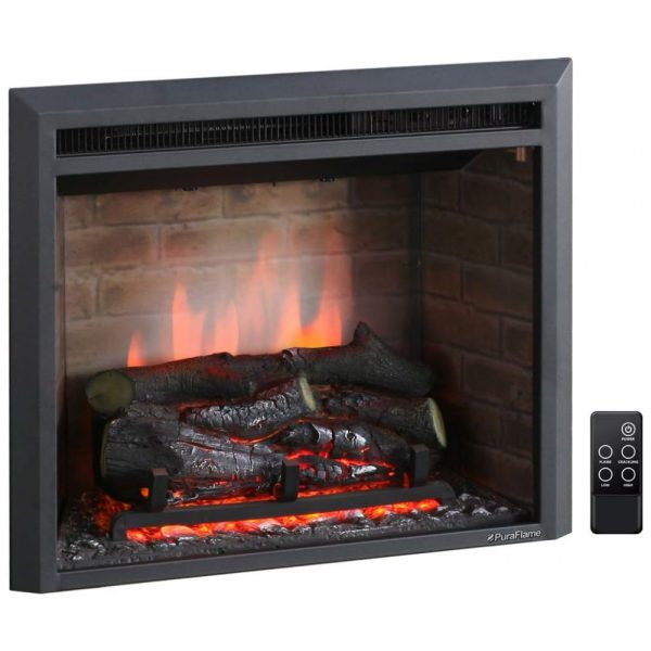 ectqgdsm27r00b_0 jpg - Lareira Elétrica de Embutir A54x62L com Controle Remoto, 1500W, 110v, PURAFLAME EF42D FGF, Preto