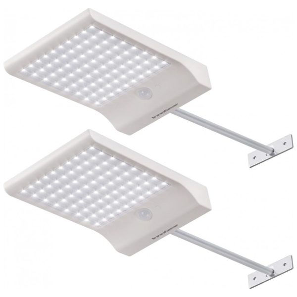 ectqgw6j3fi10b_0 jpg - Luminária Solar Externa 80 LEDS com 4 Modos de Iluminação, 2 Unidades, INNOGEAR SL2P, Branco