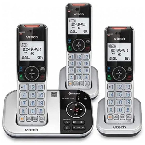 ectqjdzj3q680b_0 jpg - Telefone sem Fio com Secretária Eletrônica, Bloqueio de Chamadas, Identificador de Chamadas, Interfone e Conexão com Celular, 3 Unidades, VTECH VS112 3, Cinza