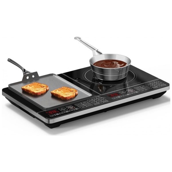 ectqkjplq5o00b_0 jpg - Cooktop Elétrico de Indução Portátil com 2 Queimadores, e Configurações de Temperatura, 110V 1800W, Nuwave, Preto