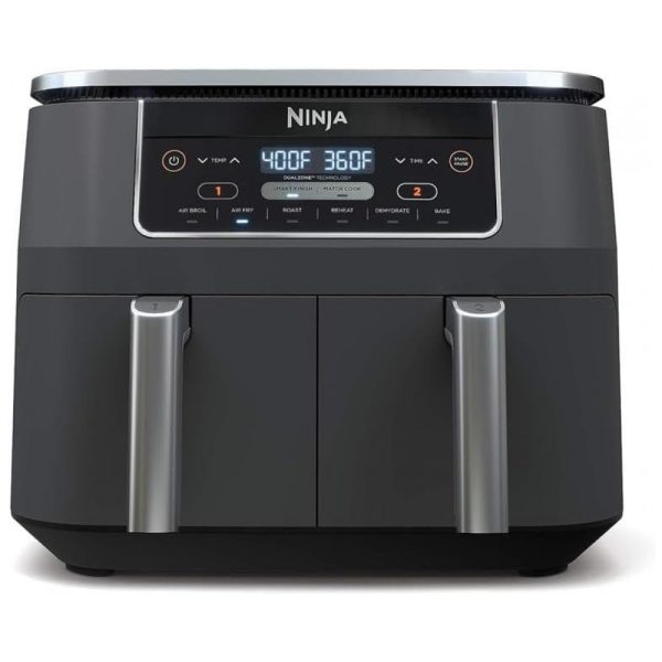 ectqkkjwqt980b_0-1 jpg - Fritadeira Elétrica 6 em 1 Capacidade 7.5L com Cesta Dupla, 1690W, 110V, Ninja DZ201 Foodi, Cinza Escuro