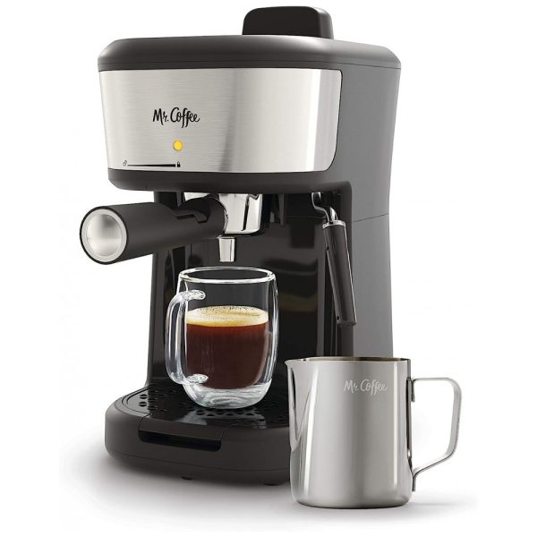 ectqkshkmfn80b_0 jpg - Máquina de Café Expresso Mr. Coffee com Vaporiador e Jarra de Leite, Aço Inoxidável 110V