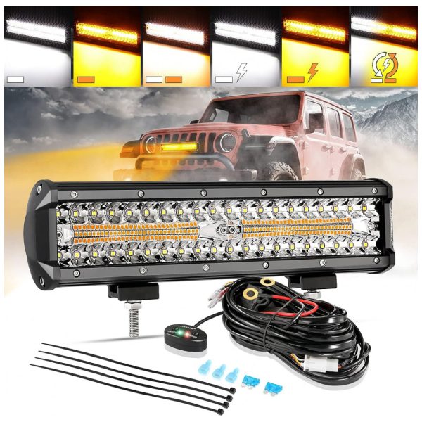 ectql3c9f2190b_0 jpg - Barra LED Offroad com 30000 Lúmens e 6 Modos Âmbar, 300W, Auxbeam, Preto