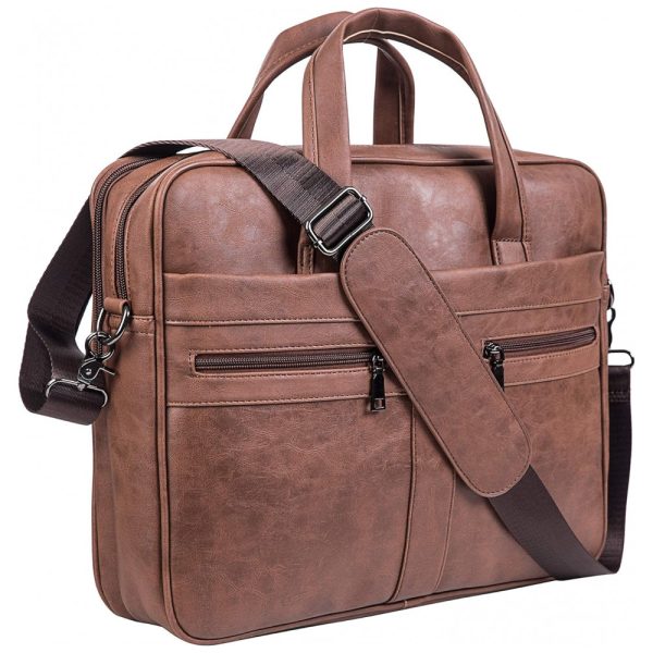 ectqlglf22990b_0 jpg - Bolsa, Maleta de Couro Masculina para Laptop, SEYFOCNIA, Marrom Claro