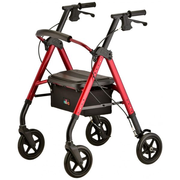 ectqltn8q2680b_0 jpg - Andador Adulto Idoso com Apoio de Braço, Assento Acolchoado e Cesto, Suporta até 158 kg, NOVA MEDICAL PRODUCTS 4262RD, Vermelho