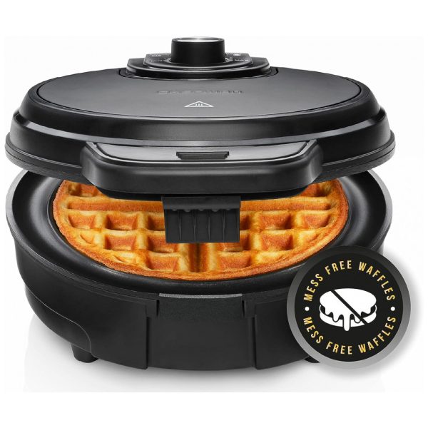 ectqm51g98l80b_0 jpg - Máquina de, Aço Inox, 700W, 110v, CHEFMAN Anti Overflow Belgian Waffle Maker, Preto