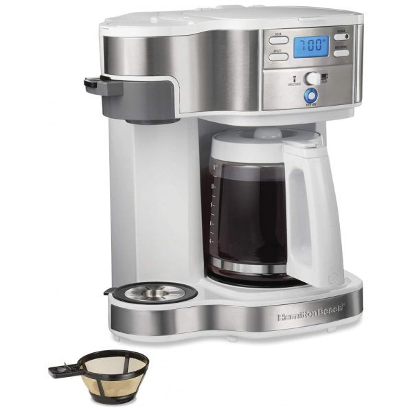 ectqn95pn6980b_0 jpg - Cafeteira Elétrica Programável Reservatório 1.8L com Tela LCD, 950W, Branca, 110v, HAMILTON BEACH 49933, Branco