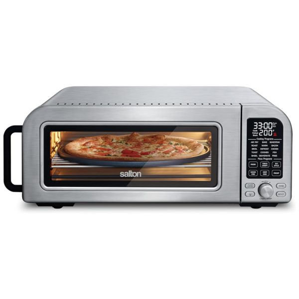 ectqnj6clzkc0b_0 jpg - Forno de Pizza Profissional 17,9L com Temperatura Ultra Alta e 6 Configurações, 110V 1800W, Salton, Prata