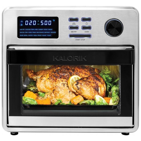 ectqp81s5rc90b_0 jpg - Forno Elétrico de Bancada 16L 9 em 1 Multifunções com 9 Acessórios de Cozinha em Aço Inoxidável, 1700W, 110v, KALORIK AFO 50932, Branco