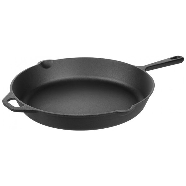 ectqqc6p8q370b_0 jpg - Frigideira de Ferro Fundido Pré Temperada, com Alça de Metal, S281, Preto