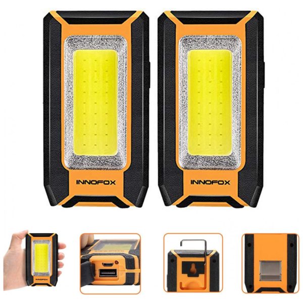 ectqqxmd8d880b_0 jpg - Lanterna Luz de Trabalho LED Portátil Recarregável 3 Modos de Iluminação, INNOFOX, Amarelo