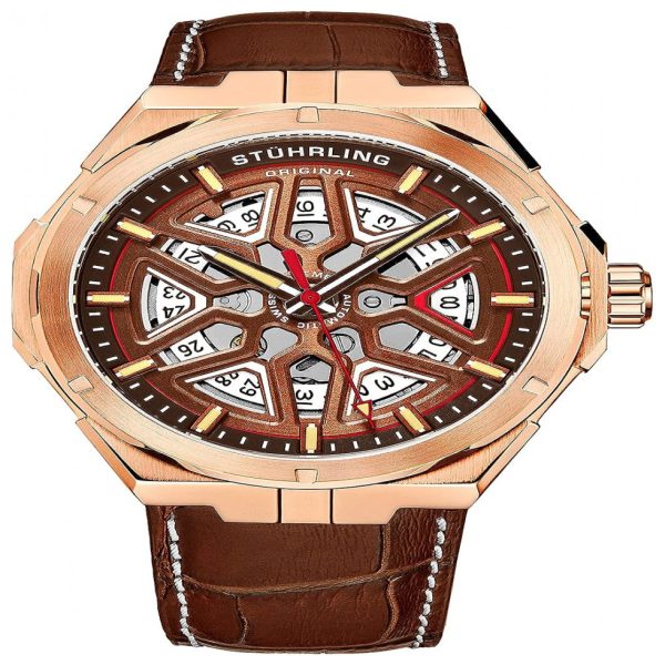 ectqr1c75k180b_0 jpg - Relógio Masculino Automático, Resistente 50m, STUHRLING 379.05, Marrom