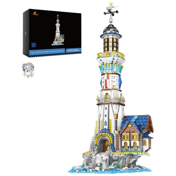 ectqr21s81kb0b_0 jpg - Kit de Construção Farol Medieval com 3228 Peças, JMBricklayer, Branco