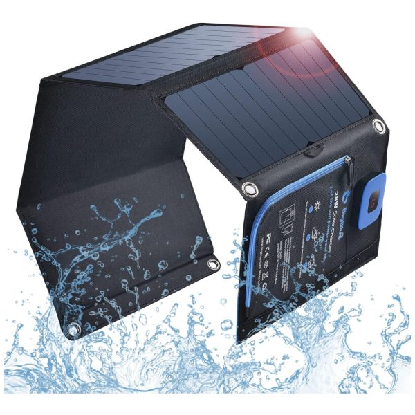 ectqrsqc4g170b_0 jpg - Painel Solar, Carregador Solar, portátil, com B, 5V, 28W, azul, BIGBLUE B401E US, Azul