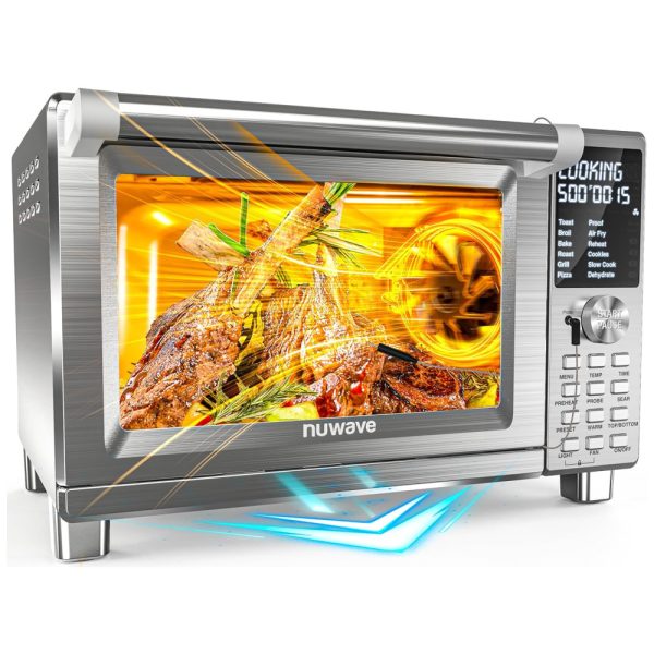 ectqs1zc3d7d0b_0 jpg - Forno Elétrico de Bancada em Aço Inoxidável 28L com 142 Predefinições, 3 Velocidades do Ventilador e Função Air Fryer, 110V 1800W, Nuwave Bravo XL Pro, Prata