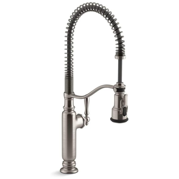 ectqsy10c4l00b_0 jpg - Torneira Cozinha Semi Profissional com Pulverizador Pull Down Sprai, Aço Inoxidável, KOHLER 77515 VS Tournant