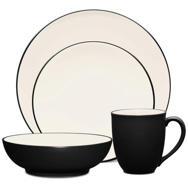 ectqt372b0000b_0 jpg - Aparelho de Jantar de Cerâmica Clássica e Durável para o Dia a Dia com 4 Peças, Formato Redondo e Material de Cerâmica, Noritake 8034 04G, Preto