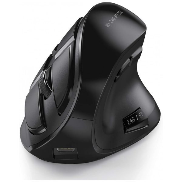 ectqt3xsjvl80b_0 jpg - Mouse Ergonômico Vertical Óptico sem Fio Reduz a Tensão do Pulso Multifunções com Bluetooth, SEENDA, Preto